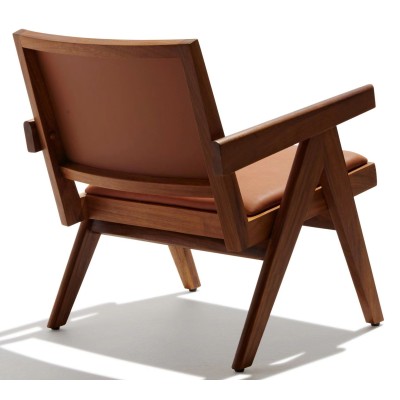 Confort Compass lounge chair in teak wood and Italian leather