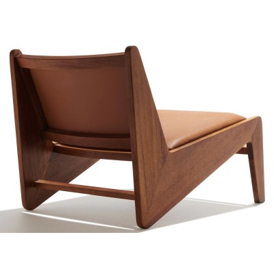 Confort Compass lounge chair in teak wood and Italian leather