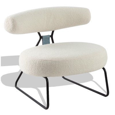 Fauteuil minimaliste Oxford recouvert de bouclé