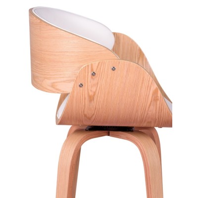 Tabouret Burrow en bois d'érable et coussin en similicuir