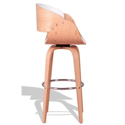 Tabouret Burrow en bois d'érable et coussin en similicuir