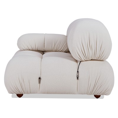 Laurel sofa with right armrest upholstered in bouclé