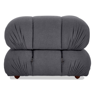 Corner sofa Laurel with right back upholstered in bouclé