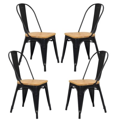 Pack 4 Moulin chairs in synthetic rattan