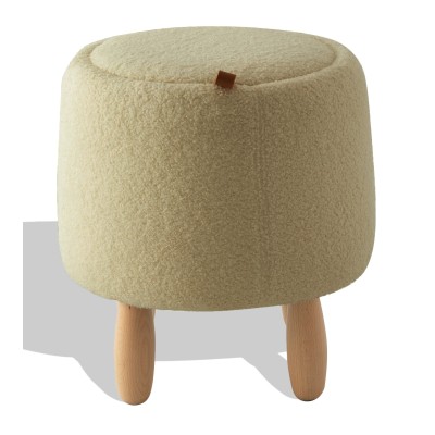 Tabouret design Berna recouvert de bouclé