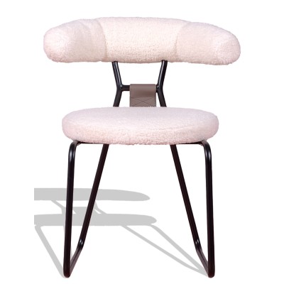 Chaise design Oxford tapissée en bouclé