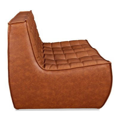 Sofa puff de 2 plazas Lion en piel wax