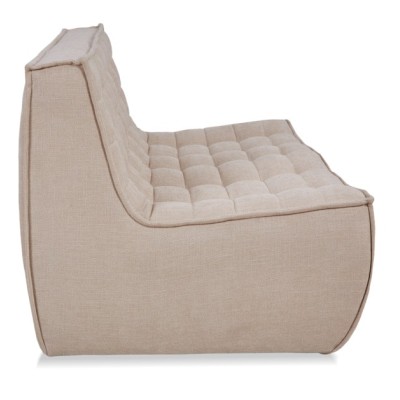 Sofa puff de 2 plazas Lion en tela de suede