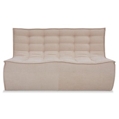 Sofa puff de 2 plazas Lion en tela de suede