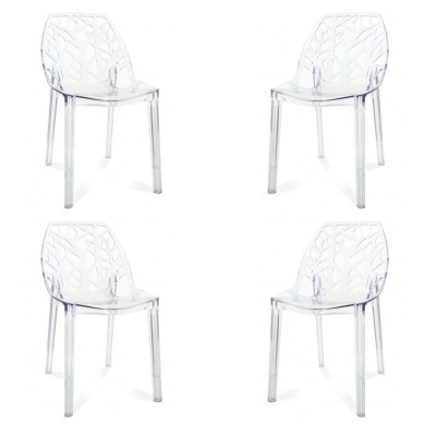 PACK 4 TRANSPARENT VEGTAL CHAIRS