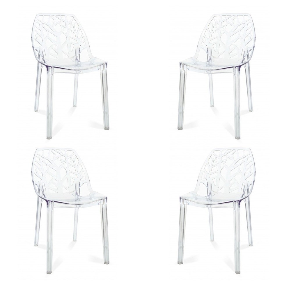 PACK 4 TRANSPARENT VEGTAL CHAIRS