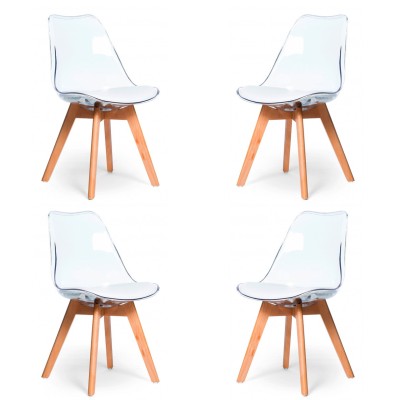 PACK 4 CHAISES VERONA TRANSPARENTES