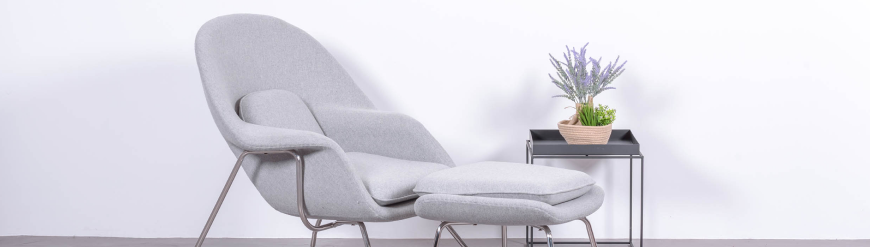 Réplicas de sillones con reposapiés de piel famosos